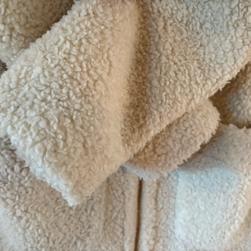 Loft Ivory Sherpa Teddy Jacket Coat - M - Picture 9 of 12